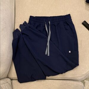 Navy Blue figs Jogger Pants with Drawstring